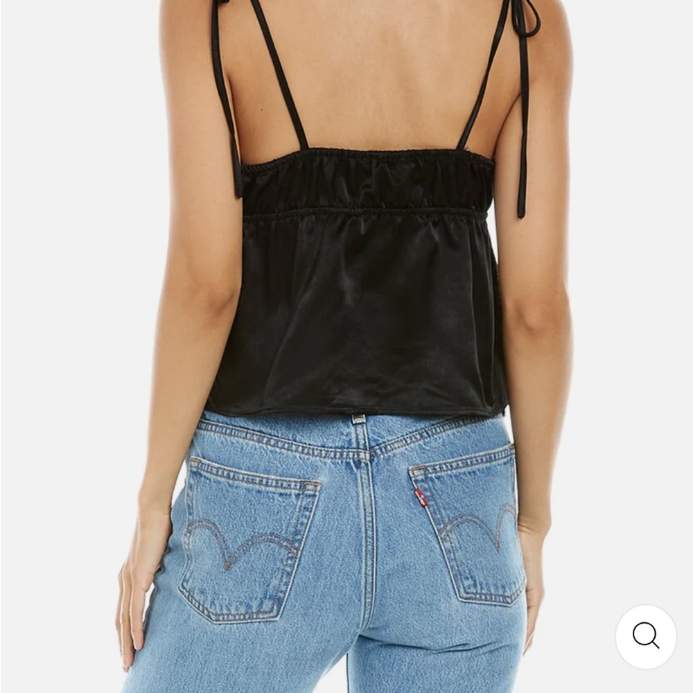 Weworewhat viscose sateen black cami in small. Original never worn with tags